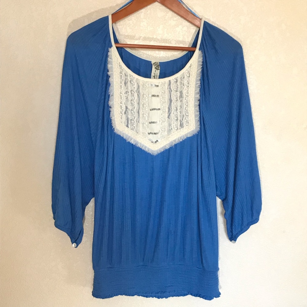 Free People Boho Peasant Blouse/Lacey and Flowy
